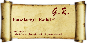 Gosztonyi Rudolf névjegykártya